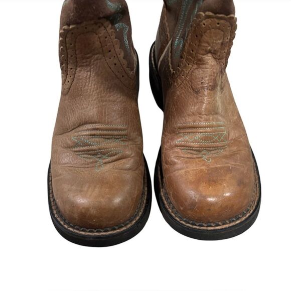 Ariat Womens Fatbaby Heritage Turquoise Brown Western Boot 8B - Picture 2 of 7